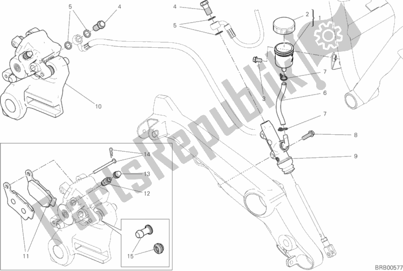 Todas las partes para Sistema De Freno Trasero de Ducati Monster 797 USA 2017